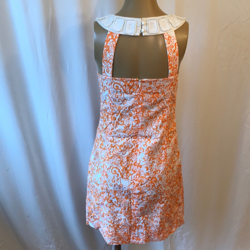 Lilly Pulitzer Orange and White Print Dress - Picture 6 of 7